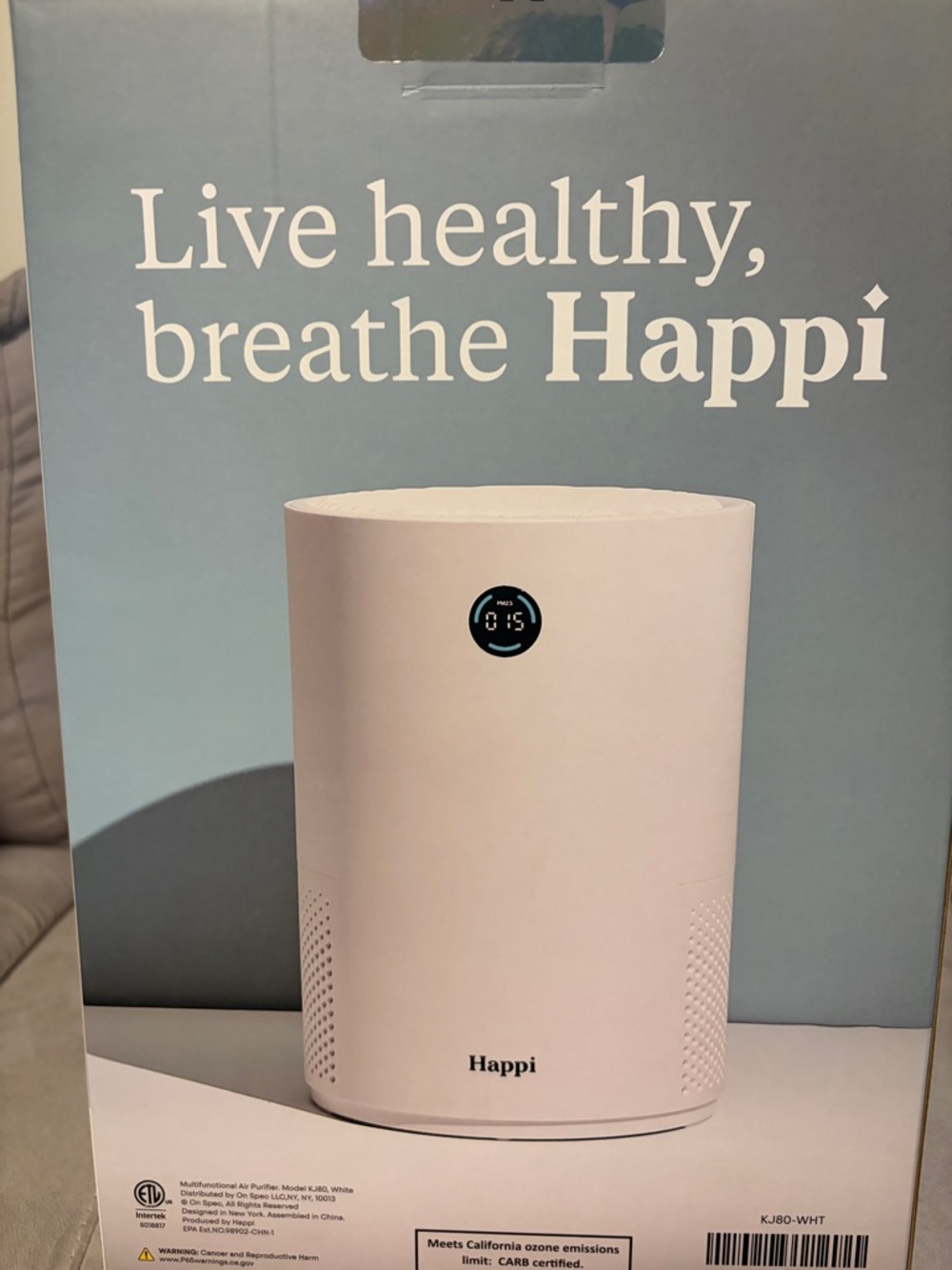 SOLD Happi White Air Purifier - Modern Cylinder Design